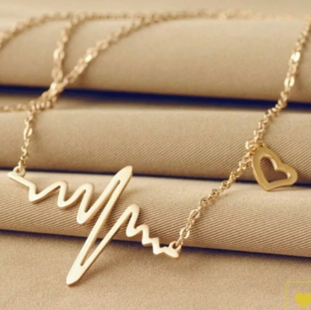 EKG Lifeline Heart Pendant Necklace
